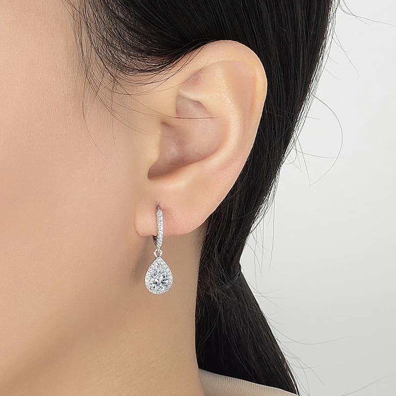 5*8mm Pear Moissanite Water Drop Earrings S925 Silver D Color Lab Diamond for Women Wedding Jewelry Gift