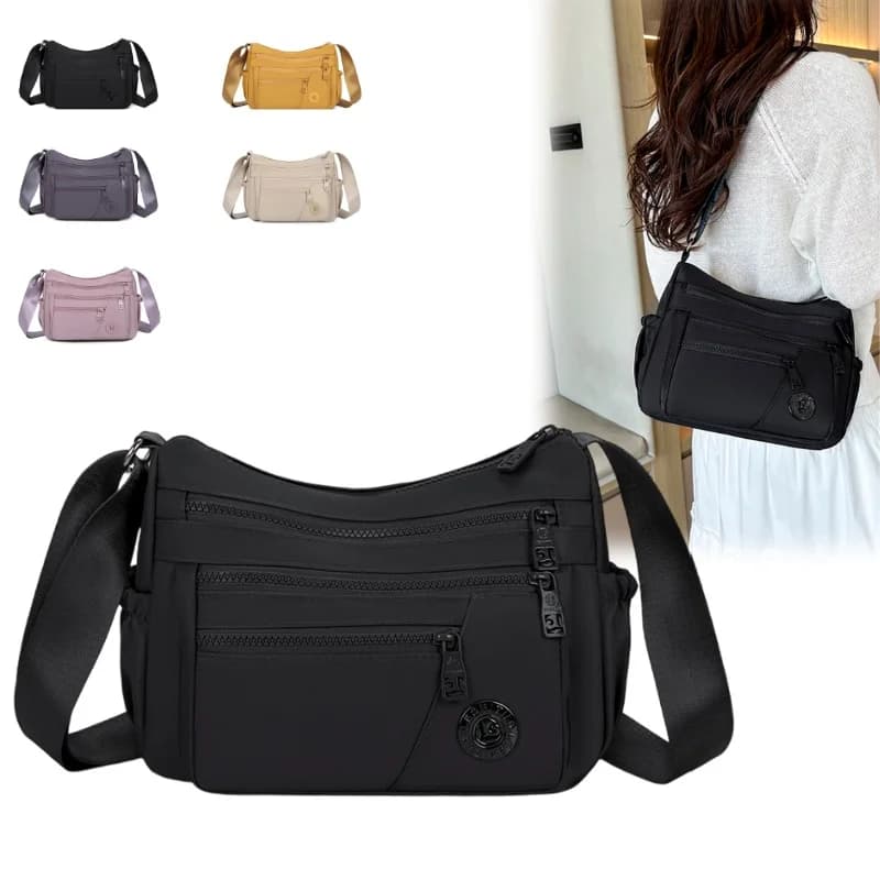 Multi-Pocket Waterproof Nylon Mom Bag Large Capacity Travel Handbag Simple Oxford Shoulder Purse for Women Ladies Daily Use