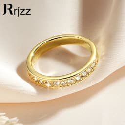 Rrjzz Certified Lab Created Imitation Diamond Half Eternity Wedding Ring for Women 2MM 0.39CTTW D Color Moissanite Ring Jewelry
