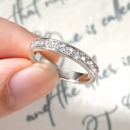 Rrjzz Certified Lab Created Imitation Diamond Half Eternity Wedding Ring for Women 2MM 0.39CTTW D Color Moissanite Ring Jewelry