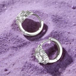 IOGOU 6.5mm 1.0carat D Moissanite Diamond Hoop Huggie Sparkling Earrings Stud for Women GRA Certified Moissanite Wedding Jewelry