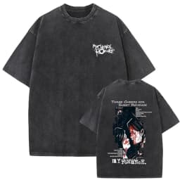 Washed Vintage My Chemical Romance Merch T Shirt The Black Parade 2026 Tour T-shirt Men Women Retro Punk Emo Rock Band T-shirts