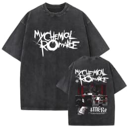 Washed Vintage My Chemical Romance Merch T Shirt The Black Parade 2026 Tour T-shirt Men Women Retro Punk Emo Rock Band T-shirts