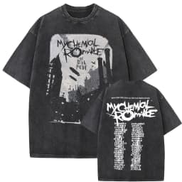 Washed Vintage My Chemical Romance Merch T Shirt The Black Parade 2026 Tour T-shirt Men Women Retro Punk Emo Rock Band T-shirts