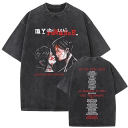 Washed Vintage My Chemical Romance Merch T Shirt The Black Parade 2026 Tour T-shirt Men Women Retro Punk Emo Rock Band T-shirts