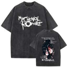 Washed Vintage My Chemical Romance Merch T Shirt The Black Parade 2026 Tour T-shirt Men Women Retro Punk Emo Rock Band T-shirts