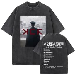 Washed Vintage My Chemical Romance Merch T Shirt The Black Parade 2026 Tour T-shirt Men Women Retro Punk Emo Rock Band T-shirts