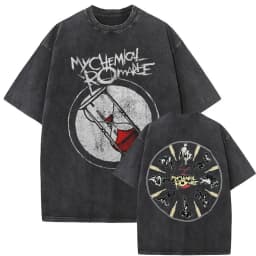 Washed Vintage My Chemical Romance Merch T Shirt The Black Parade 2026 Tour T-shirt Men Women Retro Punk Emo Rock Band T-shirts