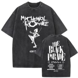 Washed Vintage My Chemical Romance Merch T Shirt The Black Parade 2026 Tour T-shirt Men Women Retro Punk Emo Rock Band T-shirts