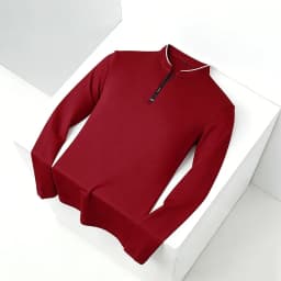 Men Stand Collar Half Zip Long Sleeve Polo Shirt Premium Soft Fabric For Business Work And Daily Outings