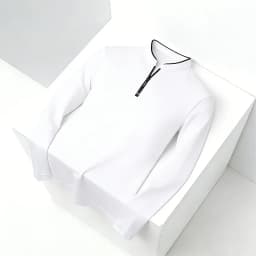 Men Stand Collar Half Zip Long Sleeve Polo Shirt Premium Soft Fabric For Business Work And Daily Outings
