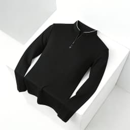 Men Stand Collar Half Zip Long Sleeve Polo Shirt Premium Soft Fabric For Business Work And Daily Outings