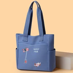 Women Oxford cloth Tote Bag Large Capacity Shoulder Bag Embroidery Handbag Multi Pocket Zipper Shopper School Bag Shopping Bag