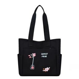 Women Oxford cloth Tote Bag Large Capacity Shoulder Bag Embroidery Handbag Multi Pocket Zipper Shopper School Bag Shopping Bag