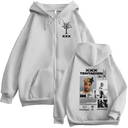 Rapper XXXTentacion Album 2026 Zip Up Hoodie Men's Gothic Fashion Fleece Pullover Sweatshirt Man Hip Hop Coats Hooded Streetwear
