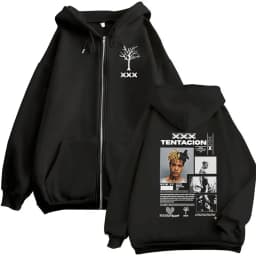 Rapper XXXTentacion Album 2026 Zip Up Hoodie Men's Gothic Fashion Fleece Pullover Sweatshirt Man Hip Hop Coats Hooded Streetwear