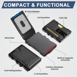 Normcore/Minimalist Style Coin Purses: RFID Blocking Leather Aluminum Money Card Holder Wallet for Secure Storage of Your Cards