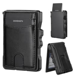Normcore/Minimalist Style Coin Purses: RFID Blocking Leather Aluminum Money Card Holder Wallet for Secure Storage of Your Cards