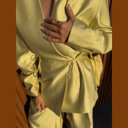 Women's Exquisite Luxury Satin Loose Jacket Wide Leg Pants Suit 2026 Casual Elegant V Neck Cinched Waist Jacket Chic Trouser Set