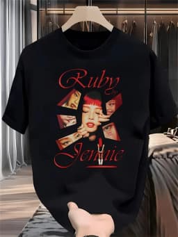 Ruby Jennie Fashion Figure Printed Pattern Women's T-shirt, Trendy, Casual, Loose and Versatile, The Perfect Holiday Gift