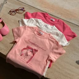 Girls Thin Clothing For Princess Kids Summer Short Sleeve T-Shirts Bowknot