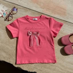 Girls Thin Clothing For Princess Kids Summer Short Sleeve T-Shirts Bowknot