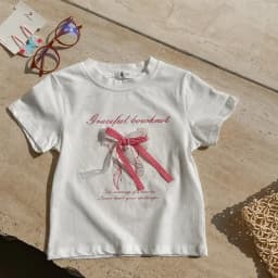Girls Thin Clothing For Princess Kids Summer Short Sleeve T-Shirts Bowknot