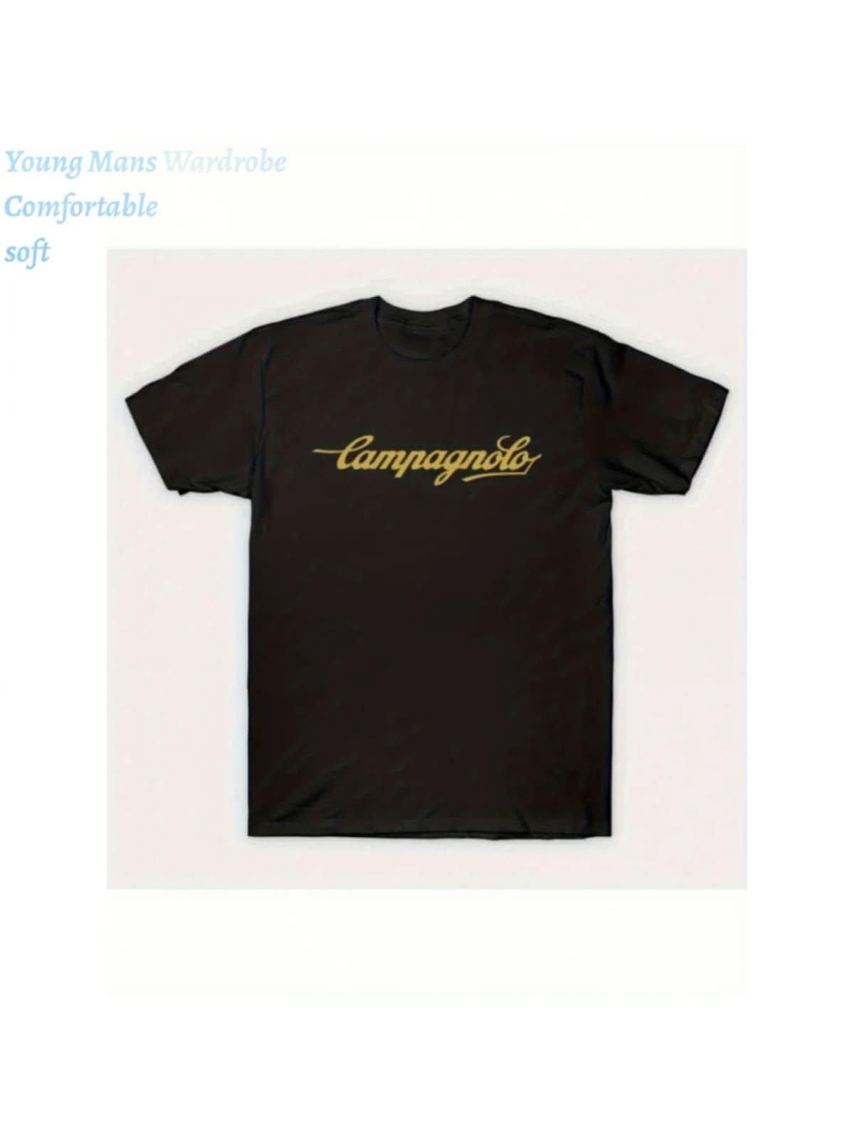 Campagnolo Men's Retro Cycling T-shirt - Retro Y2K Style Pattern Letter Print Designed for Cycling Enthusiasts