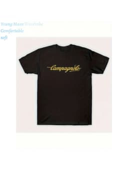 Campagnolo Men's Retro Cycling T-shirt - Retro Y2K Style Pattern Letter Print Designed for Cycling Enthusiasts