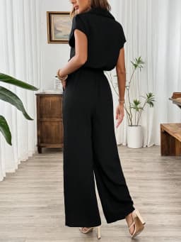 Women's Spring Summer Autumn Solid Color Basic Wide-leg Jumpsuit
