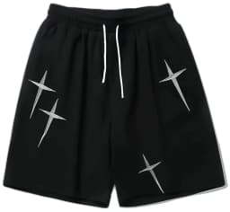 American retro high street breathable quick drying sports shorts, summer star printed men's and women's shorts, loose fit