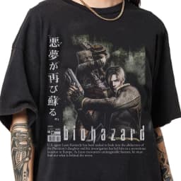 Resident Evil 2 Leon Claire Rpd Station Acid Wash Oversized Cotton T Shirt 2026 Horror Game Graphic Tee for Men Women