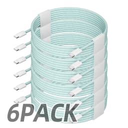6pcs 2M/6Ft 60W USB C to USB C Weave Charging Cable USB C Cable for Iphone 15 Pro Max PD Fast Charge USB C Data Cord
