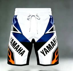 2026 Summer New Yamaha White Flame Fashion Sports Outdoor Fitness Shorts, Men Women Casual Motorcycle Riding Shorts