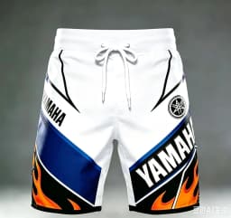 2026 Summer New Yamaha White Flame Fashion Sports Outdoor Fitness Shorts, Men Women Casual Motorcycle Riding Shorts