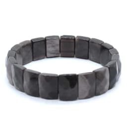 Natural Healing Crystal Square Faceted Stone Bracelets For Women Amethyst Punk Gothic Retro Rectangle Stretch Bangle Men Jewelry