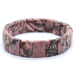 Natural Healing Crystal Square Faceted Stone Bracelets For Women Amethyst Punk Gothic Retro Rectangle Stretch Bangle Men Jewelry