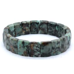 Natural Healing Crystal Square Faceted Stone Bracelets For Women Amethyst Punk Gothic Retro Rectangle Stretch Bangle Men Jewelry