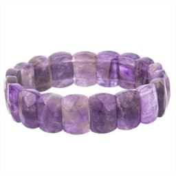 Natural Healing Crystal Square Faceted Stone Bracelets For Women Amethyst Punk Gothic Retro Rectangle Stretch Bangle Men Jewelry
