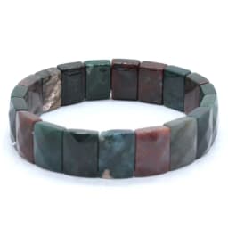 Natural Healing Crystal Square Faceted Stone Bracelets For Women Amethyst Punk Gothic Retro Rectangle Stretch Bangle Men Jewelry