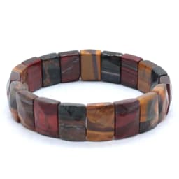 Natural Healing Crystal Square Faceted Stone Bracelets For Women Amethyst Punk Gothic Retro Rectangle Stretch Bangle Men Jewelry