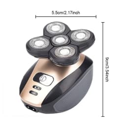 5-in-1 360° 5-Head Men's Electric Shaver, Rechargeable Bald Head Trimmer, Waterproof Wet/Dry Grooming Kit with Nose Hair Trimmer