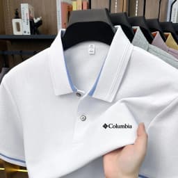 100% Cotton Exquisite Designer Men's Simple Letter Embroidered Versatile Polo Shirt Summer Lightweight Cool Breathable Short Top