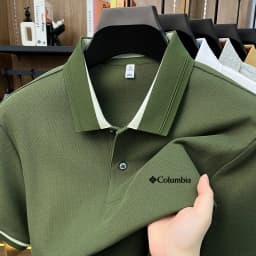 100% Cotton Exquisite Designer Men's Simple Letter Embroidered Versatile Polo Shirt Summer Lightweight Cool Breathable Short Top