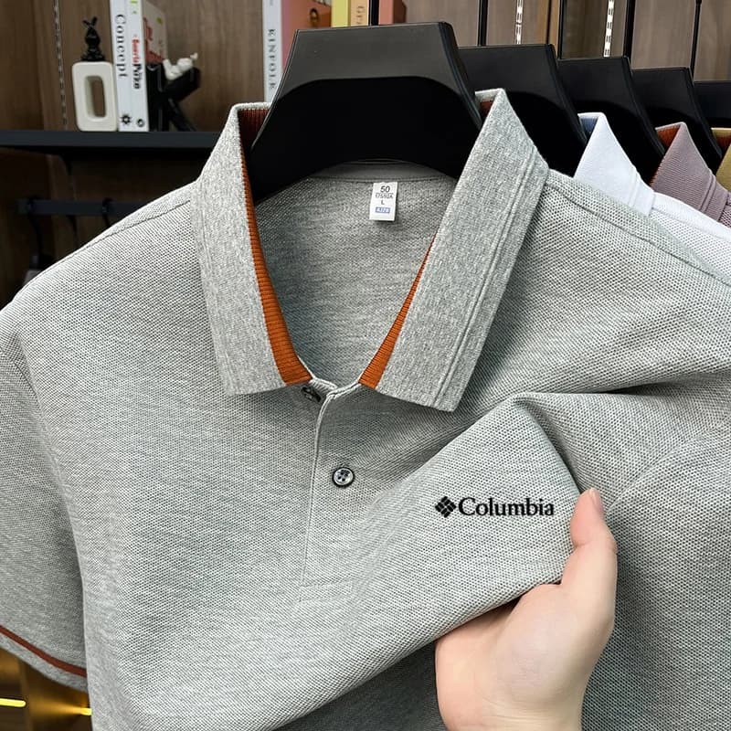 100% Cotton Exquisite Designer Men's Simple Letter Embroidered Versatile Polo Shirt Summer Lightweight Cool Breathable Short Top