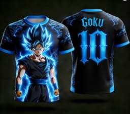 2026 Dragon Ball Genuine Licensed 3D Print AI Goku No.10 Jersey Adult Kid S-6XL 90cm-160cm Trendy Sports Tees