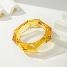 Luxury Asymmetric Cutting Geometry Transparent Colorful Resin Acrylic Bangles For Women Bracelets Charm Thick Simple Jewelry