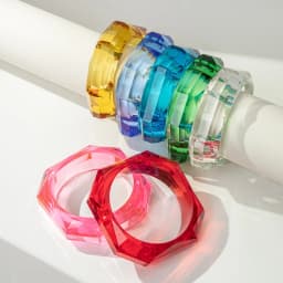 Luxury Asymmetric Cutting Geometry Transparent Colorful Resin Acrylic Bangles For Women Bracelets Charm Thick Simple Jewelry