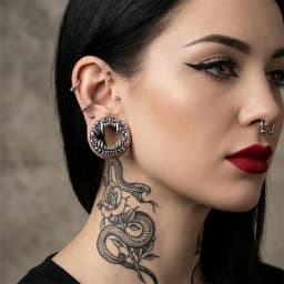 Casvort 2PCS 316 Stainless Steel Beast Fangs Ear Tunnels Monster Mouth Ear Plugs Gauges Gothic Punk Body Stretching Jewelry