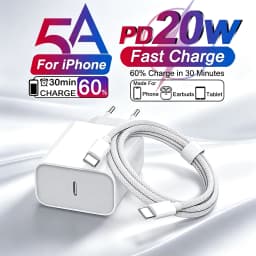 USB C PD 20W Fast Charger For Apple iPhone 17 16 15 14 13 12 11 Pro Max For iPad 5A Quick Charging Data Cable Phone Accessories